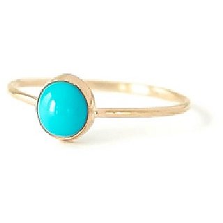                       Ceylonmine-Turquoise/Firoza 7.25 Ratti Stone Gold Plated Ring(Firoza Anguthi) Igi Turquoise Good Quality Stone Ring For Men & Women                                              