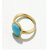 Ceylonmine- Natural Firoza (Turquoise) Stone Gold Plated Ring Lab Certified Turquoise 7.25 Carat Gemstone Ring For Unisex