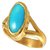 Ceylonmine- Semi- Precious Stone Firoza/Turquoise 6.5 Carat Gemstone Ring/Anguthi A1 Quality & Genuine Stone Ring In Gold Plated Firoza Ring For Unisex