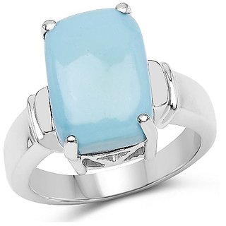                      Ceylonmine- Natural Firoza Stone Silver(White Gold Plated) 7.5 Carat Gemstone Ring(Anguthi) Effective & Genuine Stone Turquoise(Firoza) Adjustable Men & Women Ring                                              