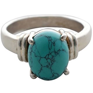                       Ceylonmine- Natural Certified Turquoise(Firoza) Sterling Silver 7.25 Carat Gemstone Ring For Unisex                                              