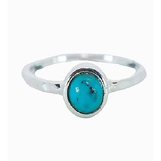                       Ceylonmine-Firoza 6.5 Carat Natural Stone Ring In Silver Original & Effective Igi Turquoise(Firoza) Adjustable Ring For Men& Women                                              