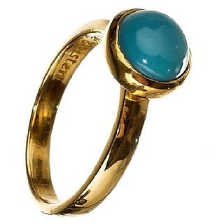                       Ceylonmine- 9.25 Carat(10.25 Ratti) Lab Certified Cultured Turquoise Gold Plated Adjustable Ring Firoza Gemstone Ring For Women & Men                                              
