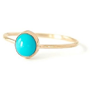                       Ceylonmine-Turquoise/Firoza 9.25 Ratti Stone Gold Plated Ring(Firoza Anguthi) Igi Turquoise Good Quality Stone Ring For Men & Women                                              