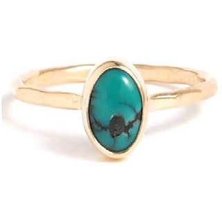                       Ceylonmine- Original Stone Firoza (Turquoise) Stone 7.25 Carat Gemstone Ring In Gold Plated Semi- Precious Firoza Gemstone Ring For Astrological Purpose Turquoise Men  Women Ring                                              
