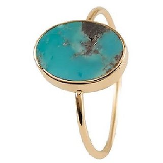                       Ceylonmine- Natural Firoza Stone Panchdhatu(Gold Plated) 9.5 Carat Gemstone Ring(Anguthi) Effective & Genuine Stone Turquoise(Firoza) Adjustable Men & Women Ring                                              