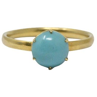                       Ceylonmine- Certified 8.25 Carat Turquoise Ring In Panchdhatu/Gold Plated Good Quality & Lab Certified Firoza Adjustable Ring For Unisex                                              