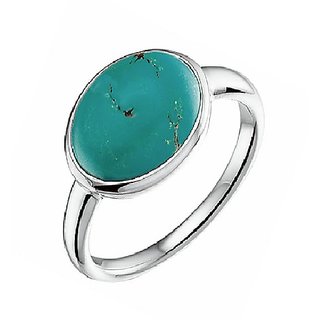                       Ceylonmine- 8.25 Carat Natural Turquoise Silver Ring Igi Firoza Adjustable Ring Men  Women Lab Certified  Genuine Gemstone Ring                                              