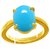 Ceylonmine- Turquoise Stone Ring Natural & Original Stone 8.25 Carat Gold Plated Adjustable Designer Ring For Women & Men
