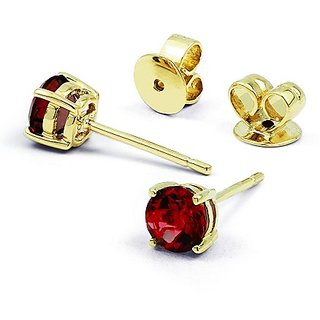                      Original Gomed/Hessonite Gemstone Stud Gold Plated Earrings For Women & Girls By Ceylonmine                                              
