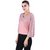 SELFYS Women's Pink Embroidered Nylon Round Neck Regular Shirts