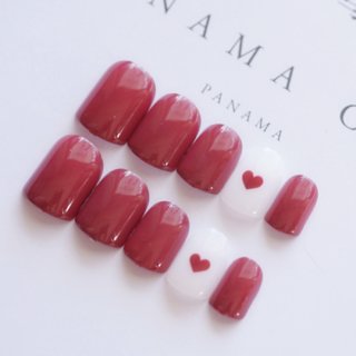 Red Love, White Artificial Nails By Tinsley