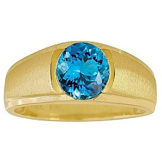                       Ceylonmine- Original Topaz Stone 7.25 Ratti Ring Original & Natural Topaz Gold Plated Ring Adjustable Ring For Unisex                                              