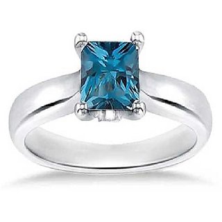                       Ceylonmine- Igi Topaz Stone Stylish Ring White Gold Plated/Pure Silver 7.25 Carat Topaz Ring For Men & Women                                              