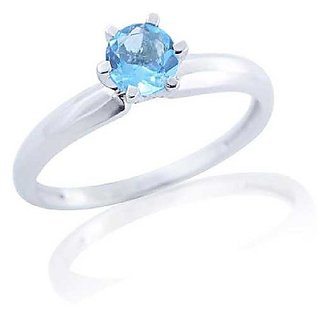                       Ceylonmine- Original & Natural 6.75 Carat Stone Blue Topaz Silver Finger Ring With Lab Certificate Unheated & Untreated Stone Topaz Ring For Unisex                                              