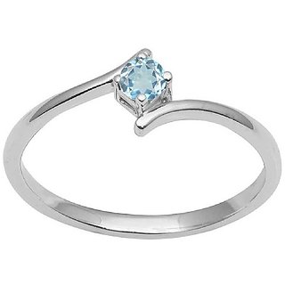                       Ceylonmine- Natural Gia Blue Topaz Ring For Men & Women Original & Certified 7.25 Ratti Stone Topaz Silver Ring For Astrological Purpose                                              