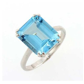                       Ceylonmine- Astrological  Semi-Precious Stoneblue Topaz 7.25 Ratti Stone Ring Original Stone Silver Ruby Ring For Unisex                                              