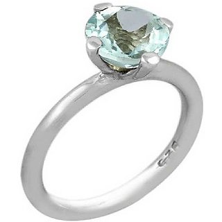                       Ceylonmine- Natural Gia Blue Topaz Ring For Men & Women Original & Certified 7.25 Ratti Stone Topaz Silver Ring For Astrological Purpose                                              