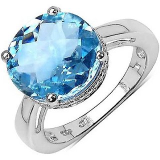                       Ceylonmine- Natural 6.5 Ratti Stone Topaz Ring For Men  Women Original  Certified Stone Topaz Silver Stylish Ring For Unisex                                              