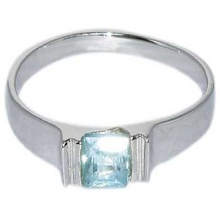                      Ceylonmine- 6.25 Ratti Blue Topaz Silver Ring For Astrological Purpose Original Topaz Stone Finger Ring For Unisex                                              