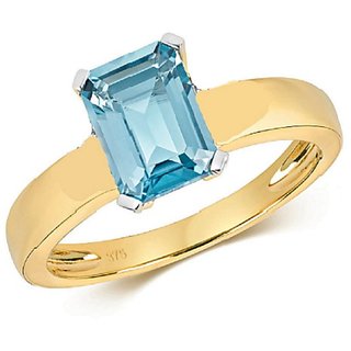                       Ceylonmine - 5.25 Ratti Blue Topaz Gold Plated Ring With Lab Certificate For Astrological Purpose                                              