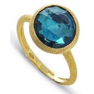                       Ceylonmine- Original & Natural Topaz 5.25 Ratti Gold Plated Finger Ring Unheated & Untretaed Blue Topaz Stone Ring For Unisex                                              