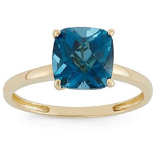                       Ceylonmine-Semi- Precious Stone Topaz 5.5 Carat Gold Plated Finger Ring Unheated & Untreated Topaz Stone Designer Ring For Unisex                                              