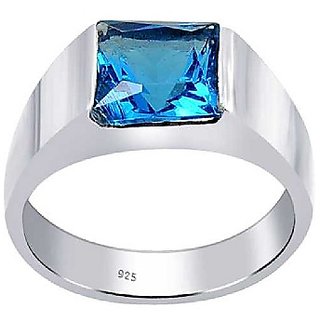                       Ceylonmine- 5.75 Ratti Blue Topaz Silver Ring For Astrological Purpose Original Topaz Stone Finger Ring For Unisex                                              
