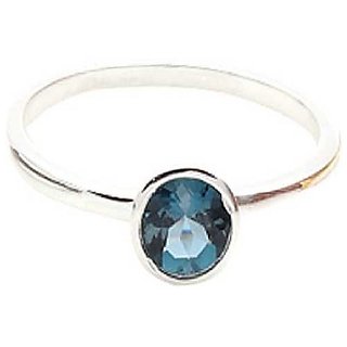                      Ceylonmine- Unheated Blue Topaz Stylish Ring 6.25 Carat Topaz Silver/White Gold Plated Designer Ring For Unisex                                              