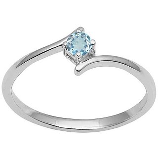                       Ceylonmine- Natural Gia Blue Topaz Ring For Men & Women Original & Certified 6.25 Ratti Stone Topaz Silver Ring For Astrological Purpose                                              
