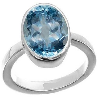                       Ceylonmine- Igi Topaz 5.25 Ratti Pure Silver Ring Lab Certified & Semi- Precious Stone Topaz Ring For Unisex                                              