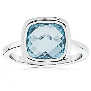                       Ceylonmine- Igi Blue Topaz 6.25 Ratti Silver Plated Ring Lab Certified  Precious Stone Topaz Ring For Unisex                                              