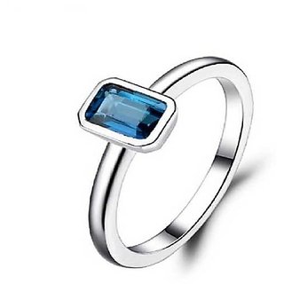                       Ceylonmine-Blue Topaz Stylish Ring 6.25 Ratti Topaz Silver Designer Ring For Unisex                                              