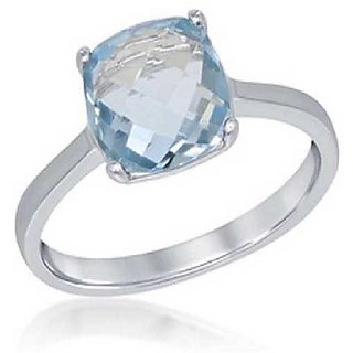                       Ceylonmine- Original Topaz Stone 6.25 Ratti Ring Original & Natural Topaz Silver Ring Adjustable Ring For Unisex                                              