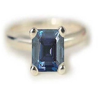                       Ceylonmine- Unheated Blue Topaz Stylish Ring 6.25 Carat Topaz Silver/White Gold Plated Designer Ring For Unisex                                              