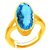 Ceylonmine- Astrological  Semi-Precious Stoneblue Topaz 7.25 Ratti Stone Ring Original Stone Gold Plated Ruby Ring For Unisex