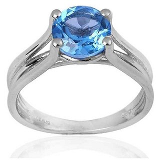                       Ceylonmine- Astrological &Precious Stone Topaz 5.25 Ratti Stone Ring Original Stone Pure Silver Ruby Ring For Unisex                                              