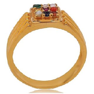                       Natural  Original Navratna Gemstone Finger Ring Precious  Effective Gemstone Navgrah Gold Plated Ring For Unisex By Ceylonmine                                              
