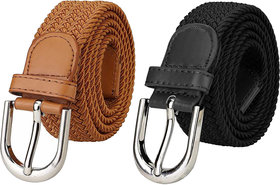 Nitrogen Boys Girls Casual, Party, Formal, Evening Tan,Black Canvas Belt Nlbc-02 Tan Bk