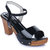 Sapatos Women Casualwear Black Color Ankle Strap Block Heel Sandals