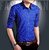 Men Moments Dotted Royal Blue Cotton Casual Shirt For Men