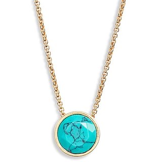                       Ceylonmine- 7.25 Ratti Turquoise Firoza Pendant Gold Plated Stylish Turquoise Pendant For Women & Girls ( Firoza Turquoise Stone )                                              