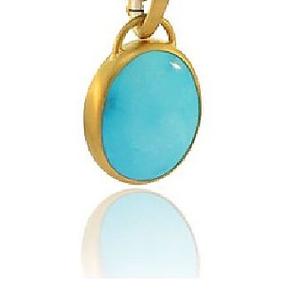                       Ceylonmine- Certified Stylish Turquoise Pendant For Girls & Women Gli Certified Turquoise Stone 7.25 Ratti                                              