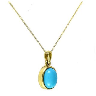 Ceylonmine- Certified Single Turquoise Stone Panchdhatu(Gold Plated) Metal Pendant 7.25 Ratti Firoza Turquoise Stone Locket/Pendant For Women & Girls Ceylonmine- Certified Single Turquoise Stone Panchdhatu(Gold Plated) Metal Pendant 7.25 Ratti Firoza Turquoise Stone Locket/Pendant For Women & Girls