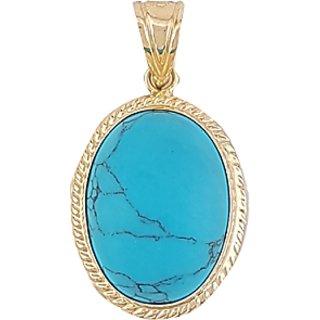                       Ceylonmine 7.25 Gold Plated Stylish Turquoise Designer Pendant For Women & Girls ( Firoza Turquoise Stone )                                              