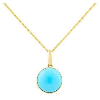                       Ceylonmine - Firoza Turquoise Stone Pendant 7.25 Ratti Natural & Lab Certified Stone Turquoise Pendant For Women & Girls                                              