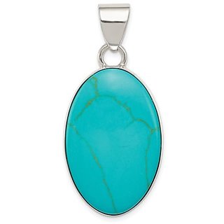                       Ceylonmine - Firoza Firoza Stone Pendant 7.25 Ratti Natural & Lab Certified Stone Firoza Pendant For Women & Girls                                              