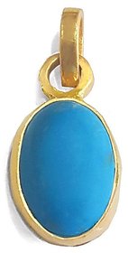 Ceylonmine Natural Firoza Gemstone Pendant For Men  Women Turquoise Stone Pendant 9.25 Ratti Pendant