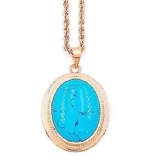 Ceylonmine -Natural Firoza Turquoise Pendant For Girls & Women Stylish Turquoise Gold Plated Pendant 9.25 Ratti Ceylonmine -Natural Firoza Turquoise Pendant For Girls & Women Stylish Turquoise Gold Plated Pendant 9.25 Ratti