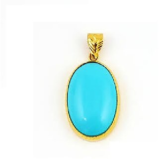 Ceylonmine 9.25 Gold Plated Stylish Turquoise Firoza Pendant For Women & Girls ( Firoza Turquoise Stone ) Ceylonmine 9.25 Gold Plated Stylish Turquoise Firoza Pendant For Women & Girls ( Firoza Turquoise Stone )